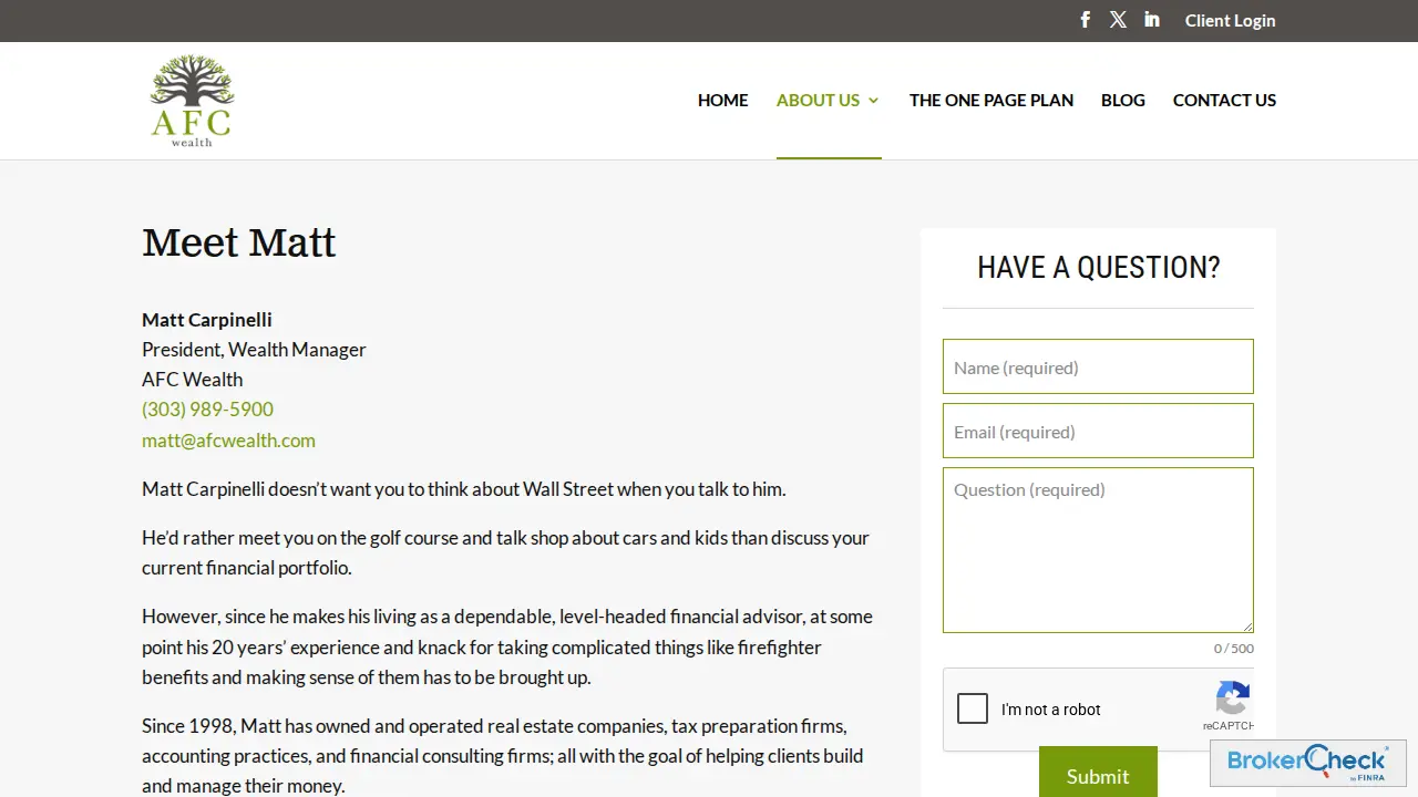 AFC Wealth page