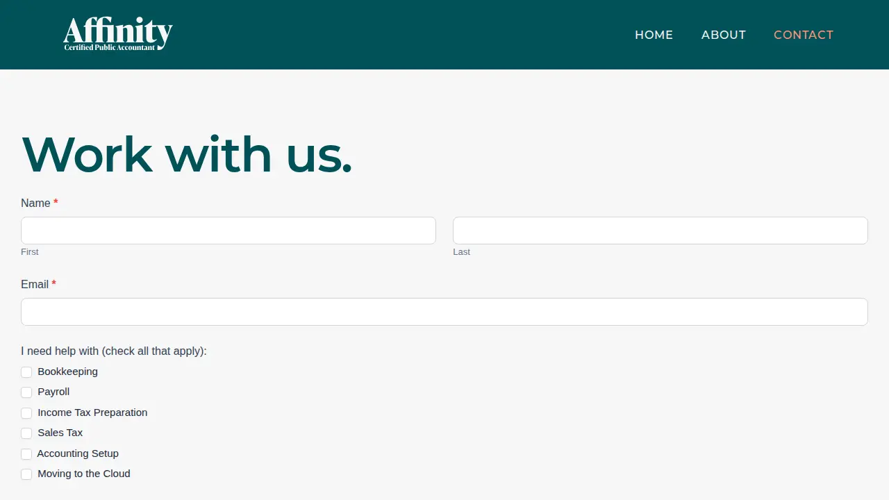 Affinity CPA page