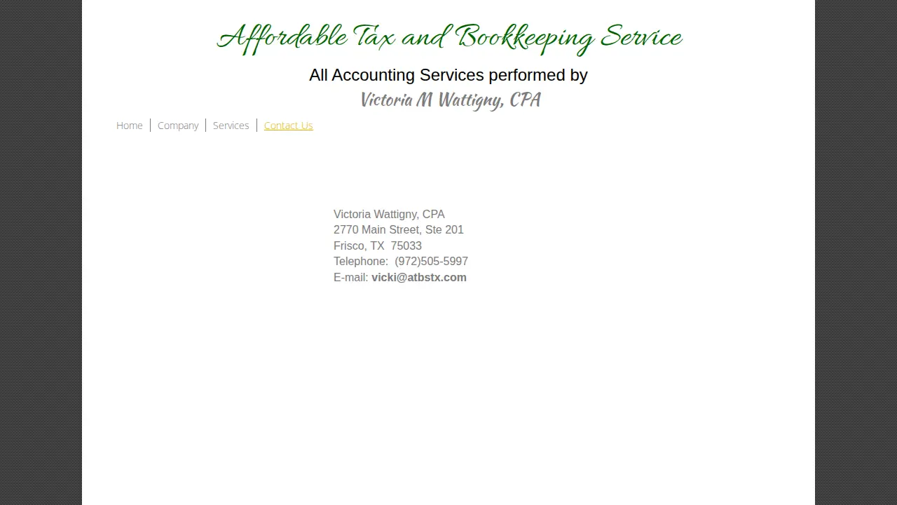 Affordable Tax & Bookkeeping Services page