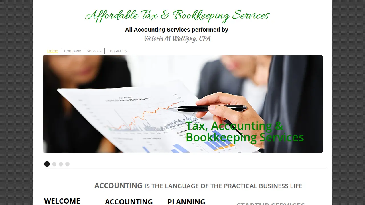 Affordable Tax & Bookkeeping Services page