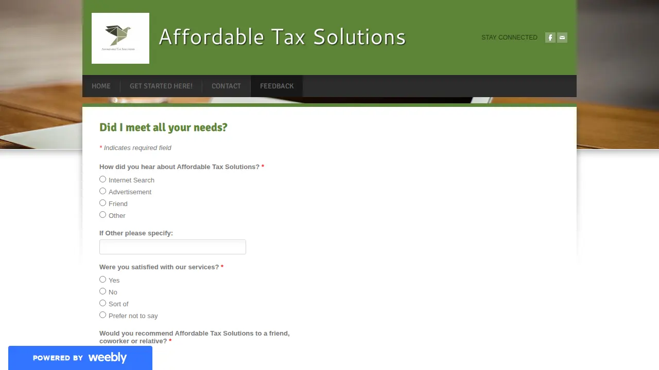 Affordable Tax Solutions page