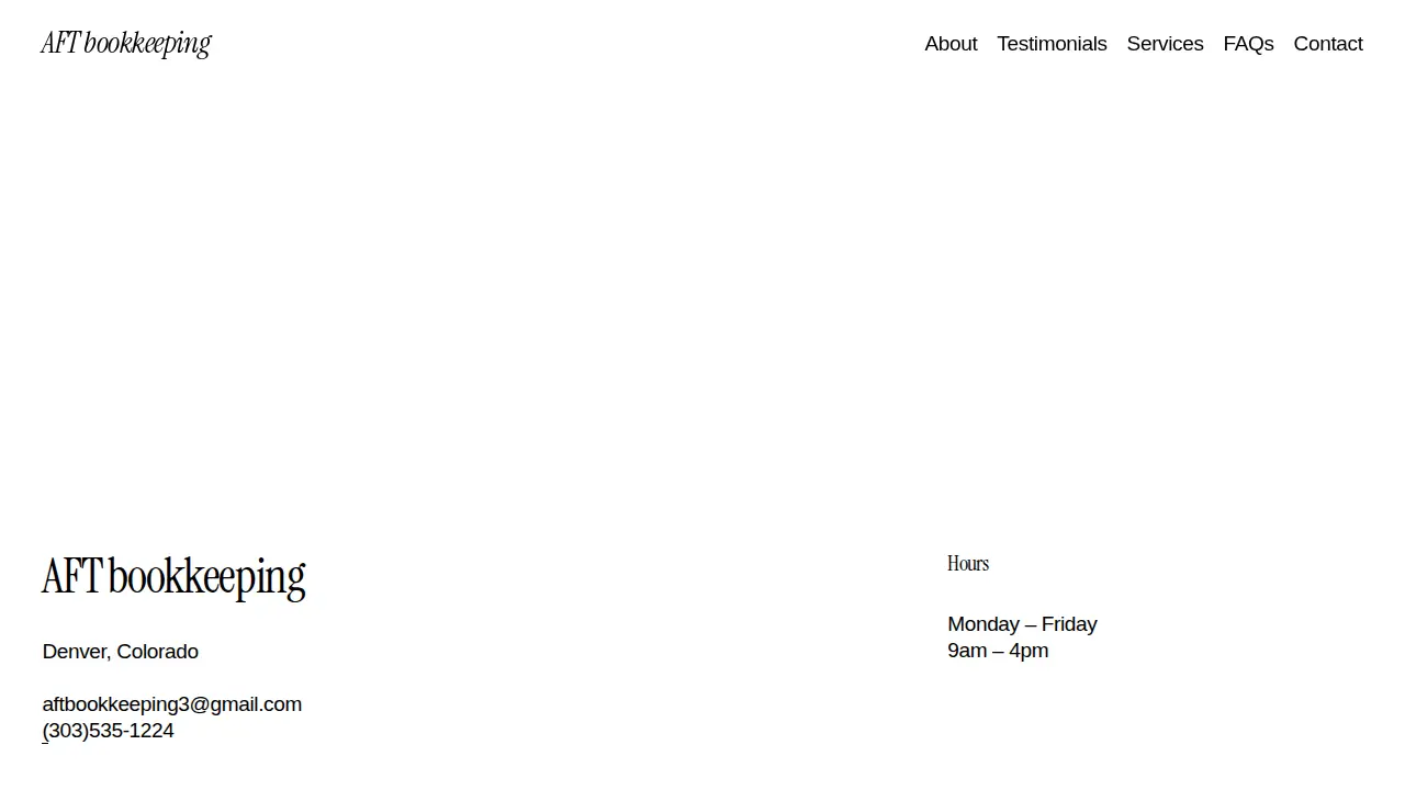 AFT bookkeeping page