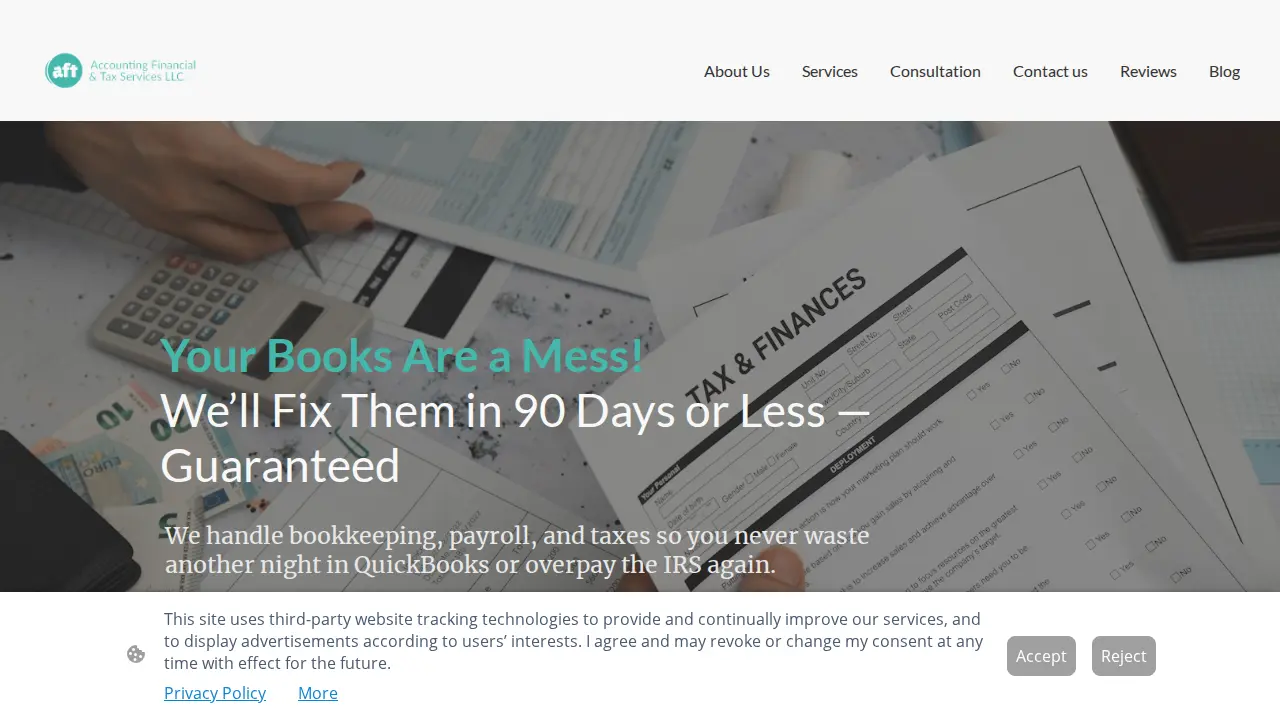 Accounting, Financial & Tax Services website