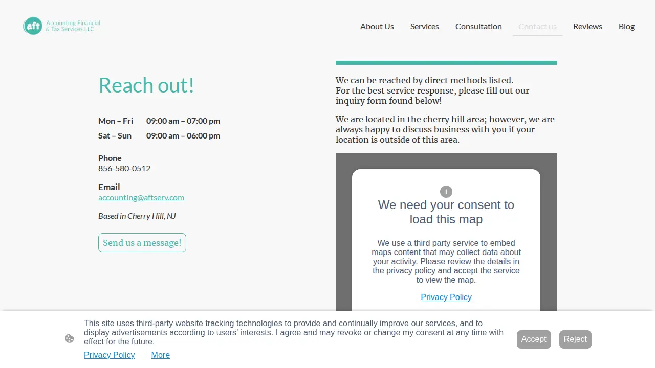 Accounting, Financial & Tax Services page