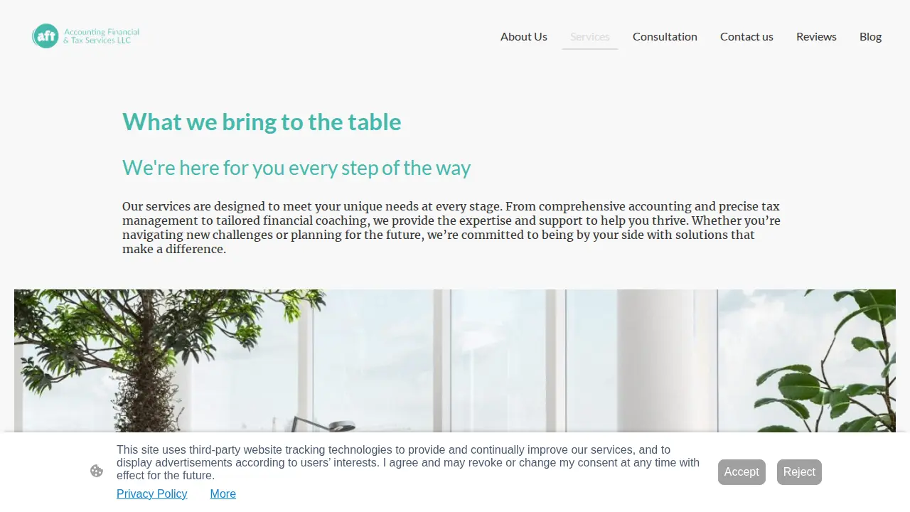 Accounting, Financial & Tax Services page