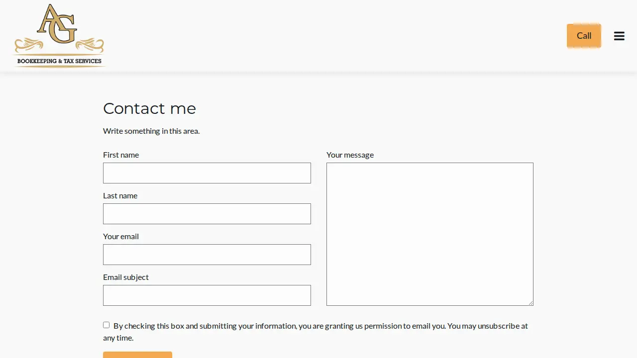 AG Bookkeeping & Tax Services page