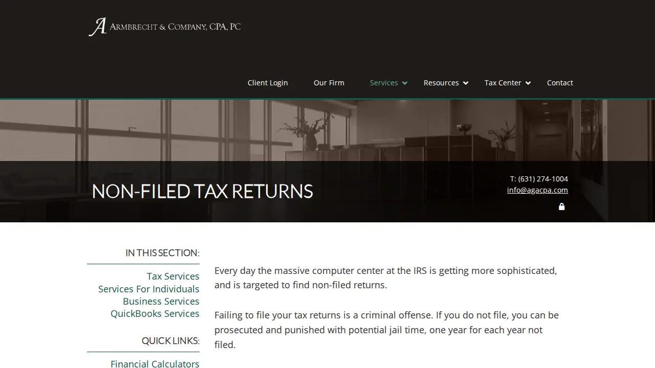 Armbrecht & Company, CPA, PC page