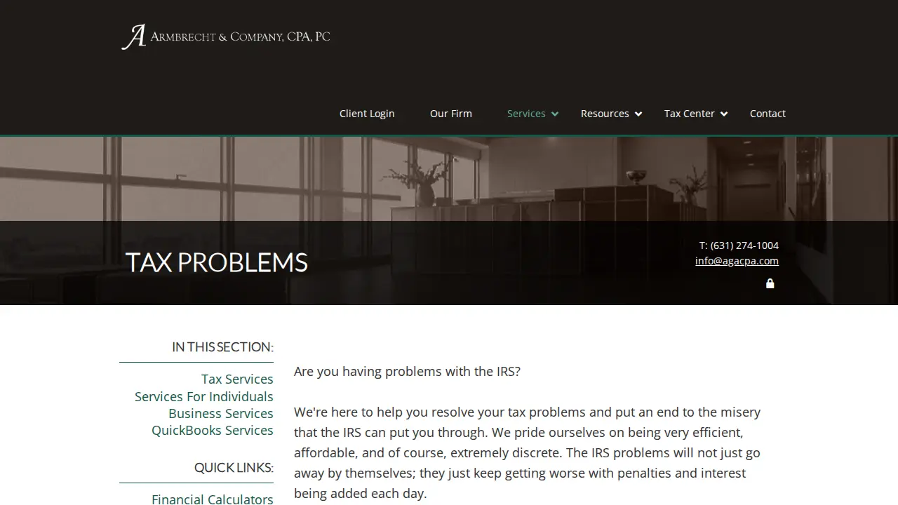 Armbrecht & Company, CPA, PC page