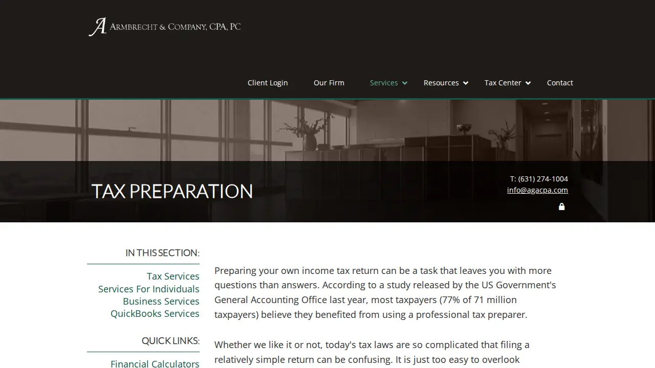 Armbrecht & Company, CPA, PC page