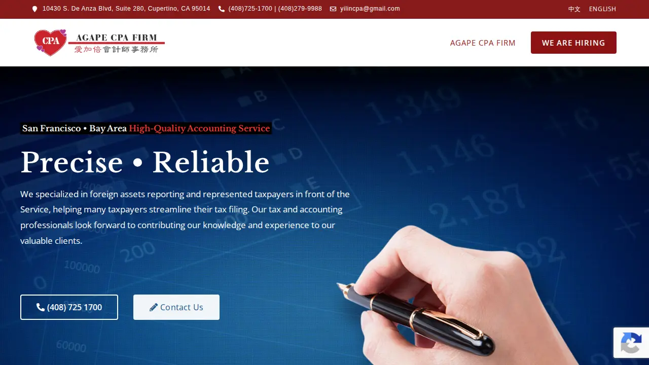 Agape CPA Firm page