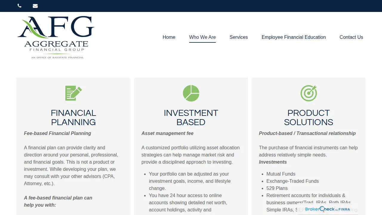 Aggregate Financial Group page
