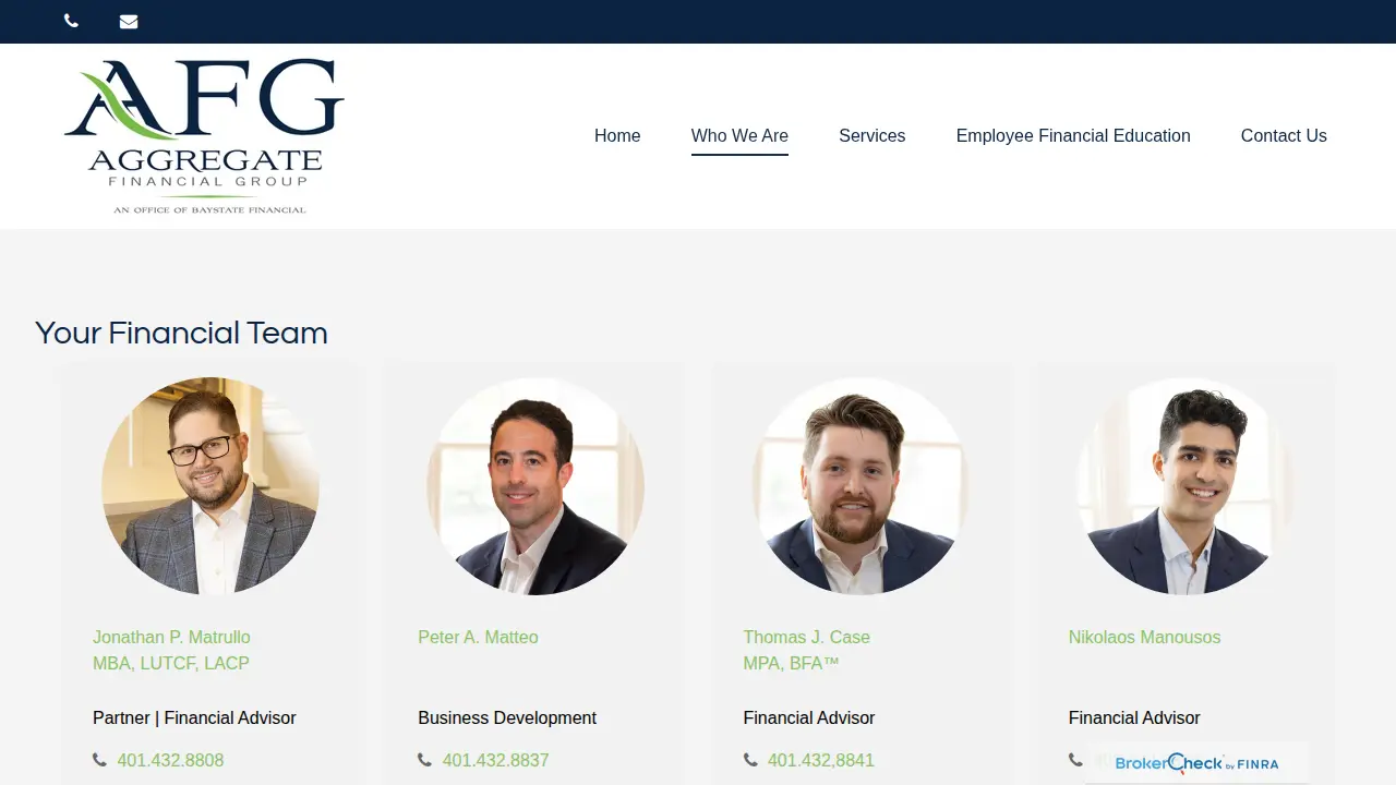 Aggregate Financial Group page