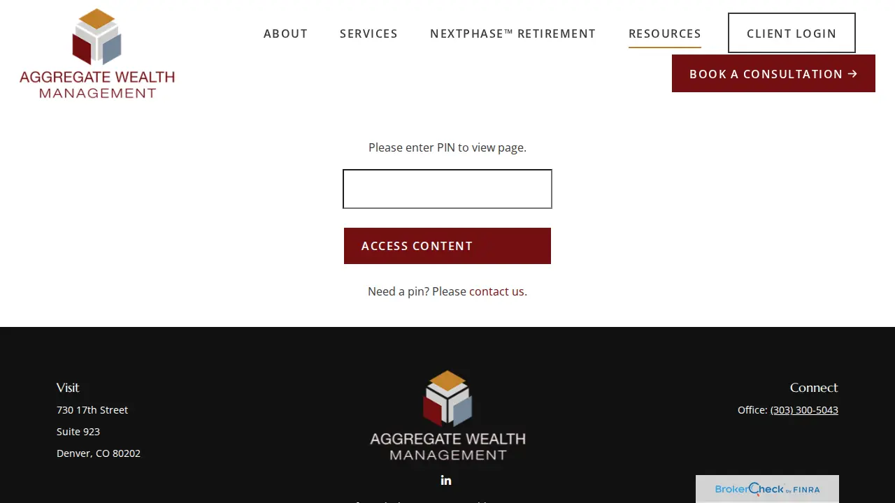 Aggregate Wealth Management page