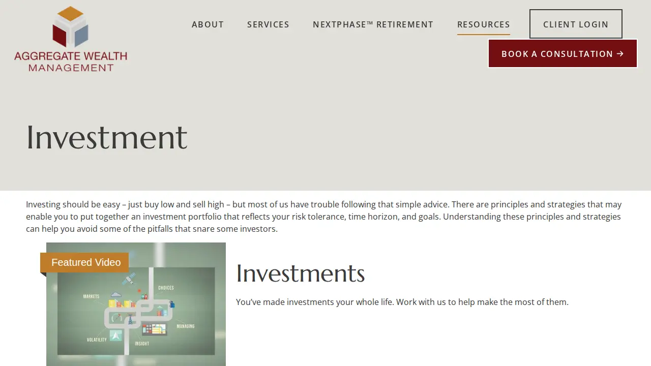 Aggregate Wealth Management page