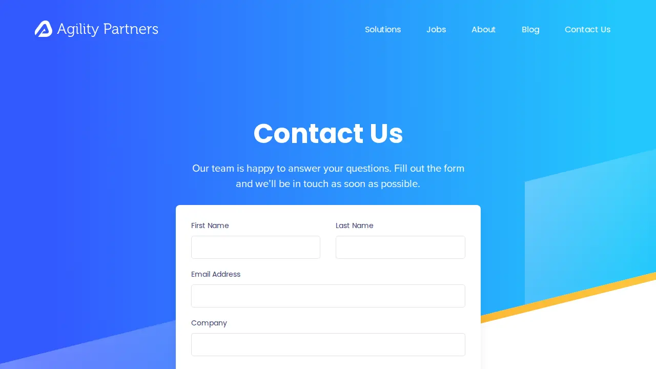 Agility Partners page