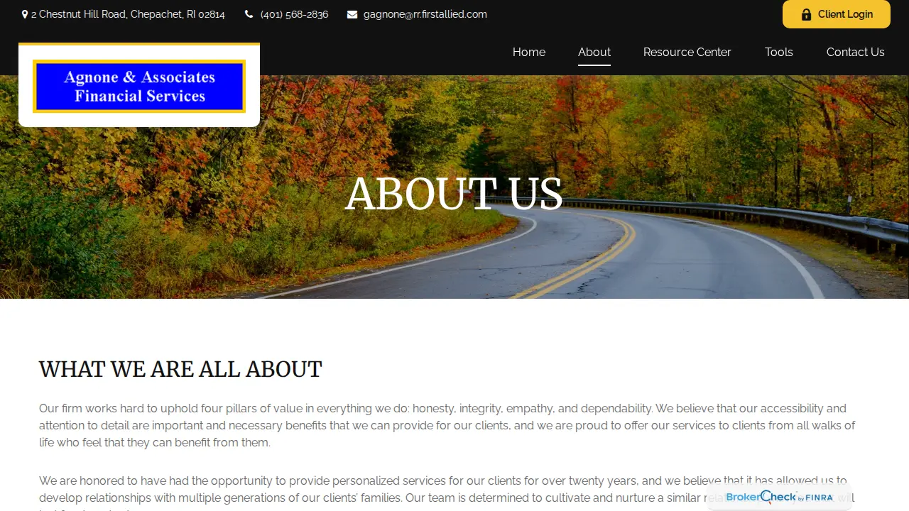 Agnone & Associates Financial Services page