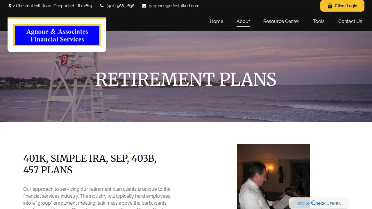Agnone & Associates Financial Services page