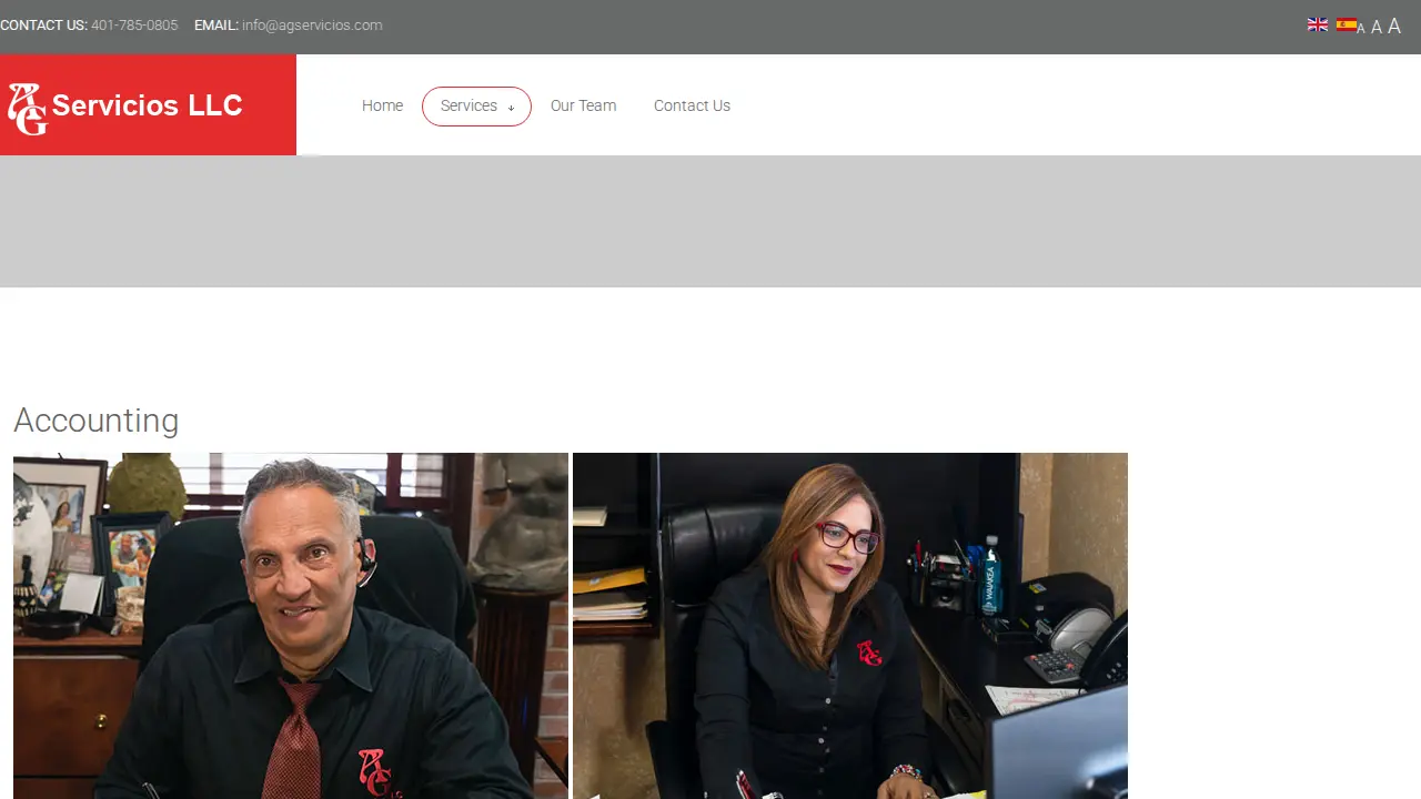 A G Servicios Asociados page