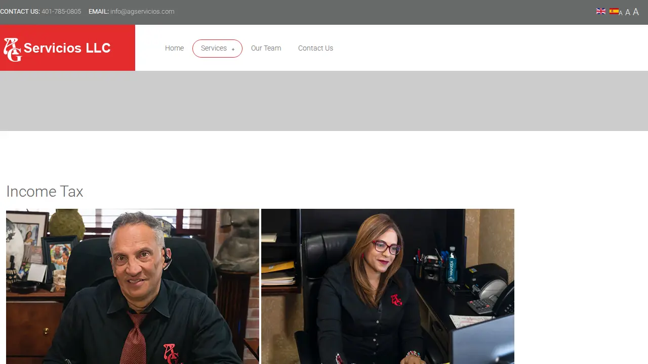 A G Servicios Asociados page