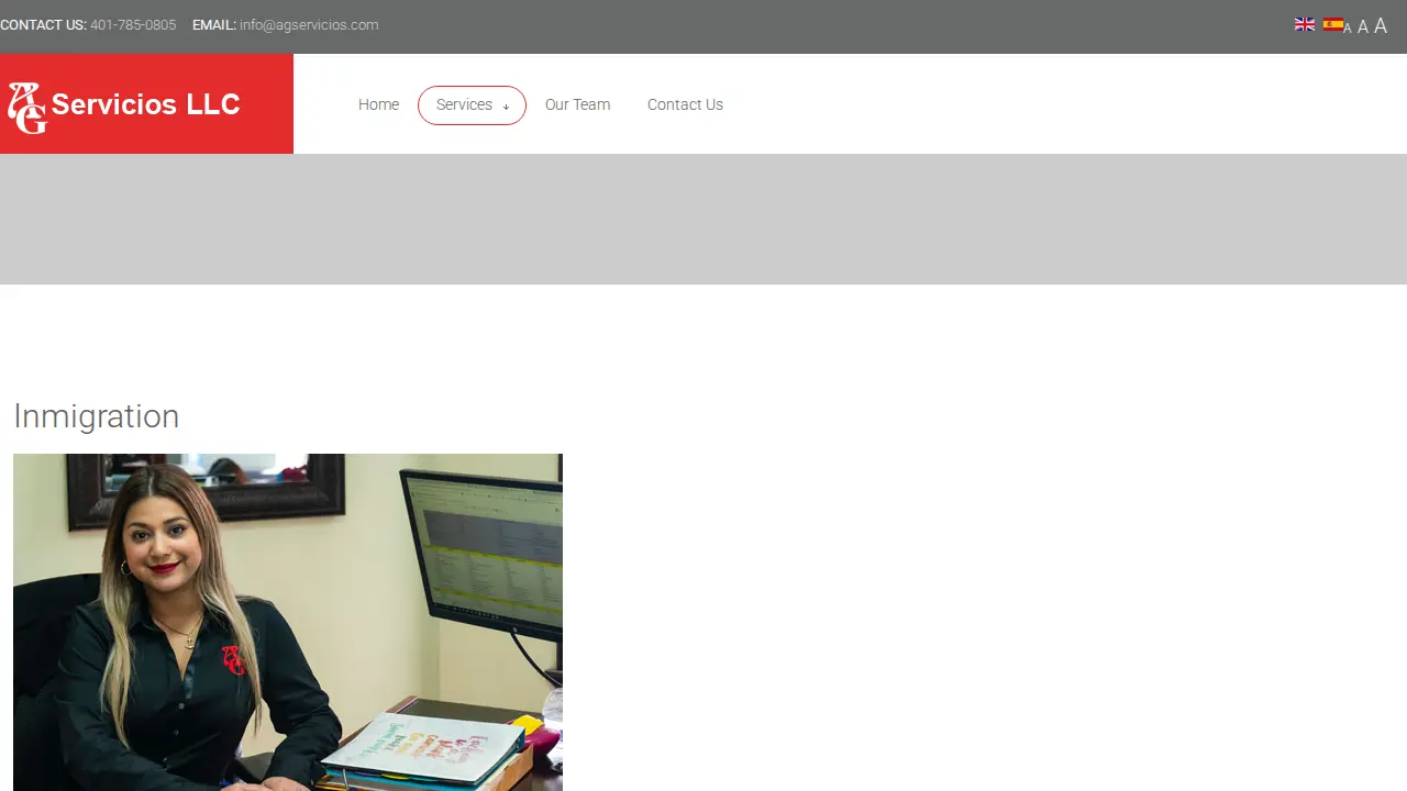 A G Servicios Asociados page