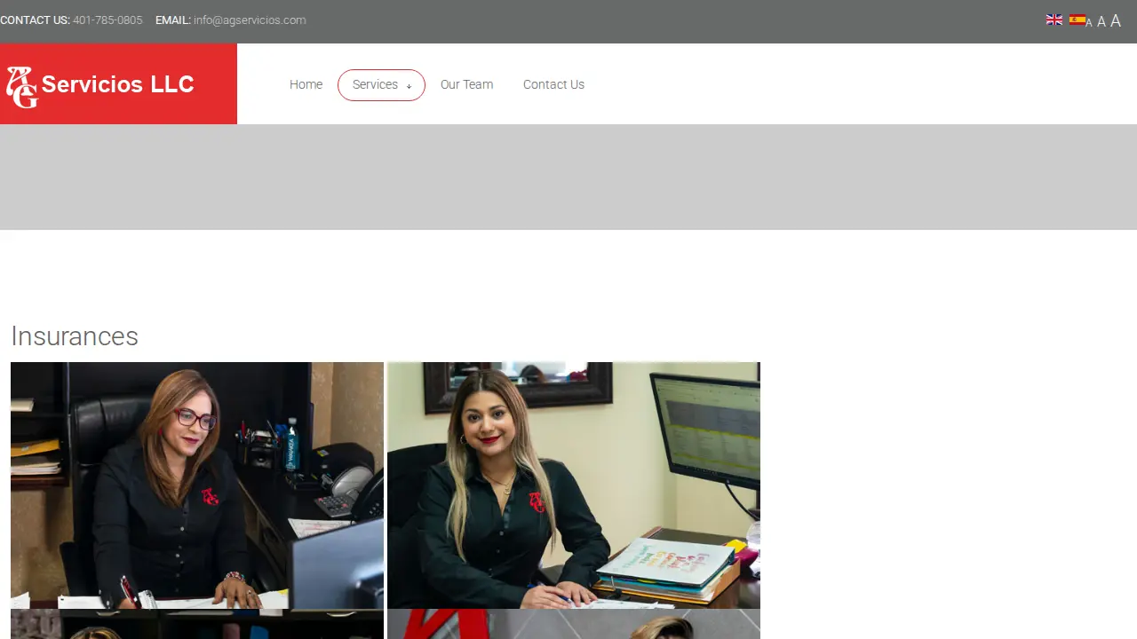 A G Servicios Asociados page