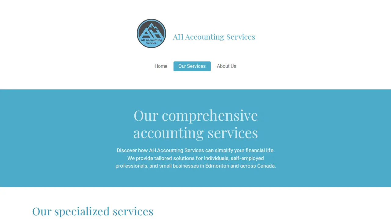 AH Accounting Services page