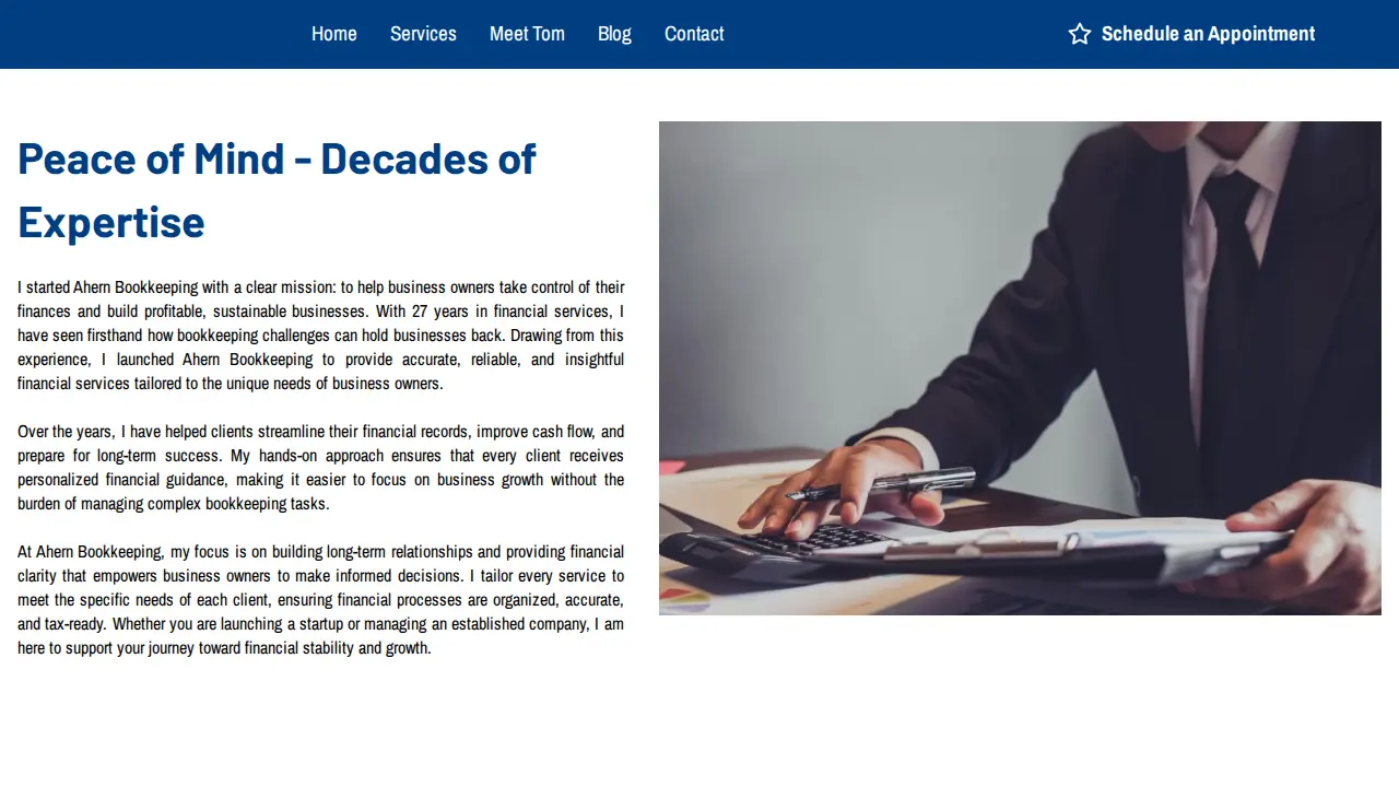 Ahern Bookkeeping page