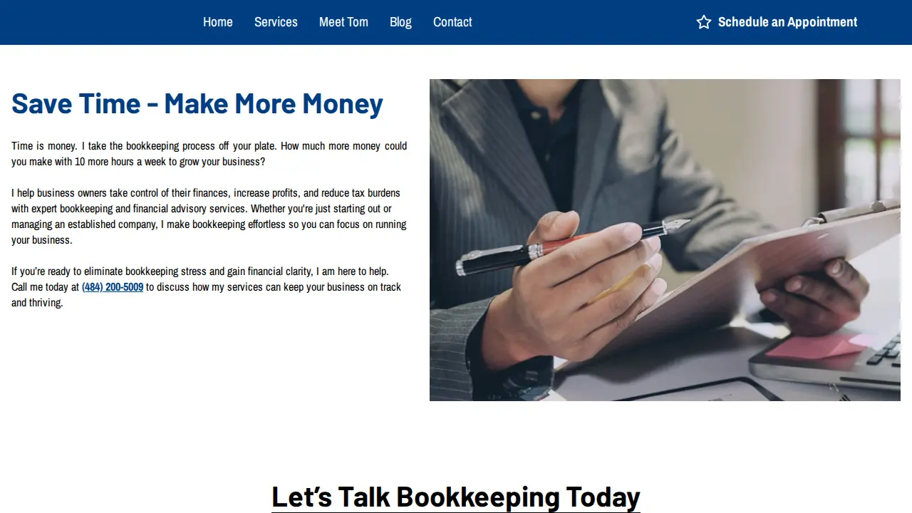 Ahern Bookkeeping page