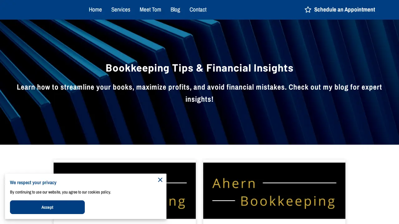 Ahern Bookkeeping page