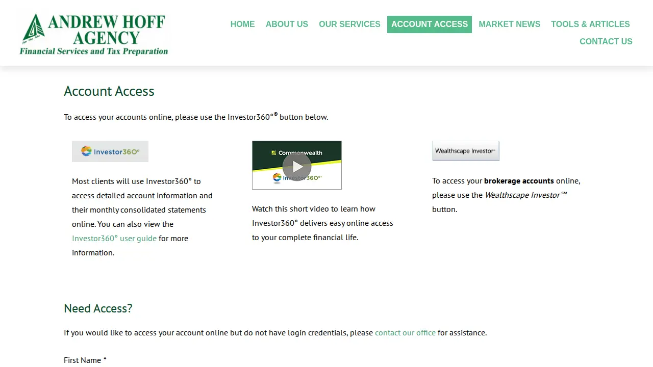 Andrew Hoff Agency page