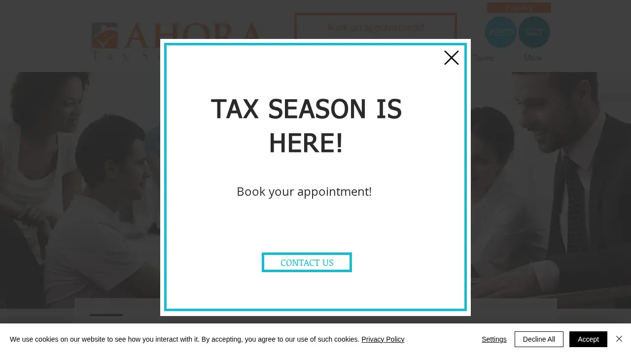 Ahora Tax Solutions page
