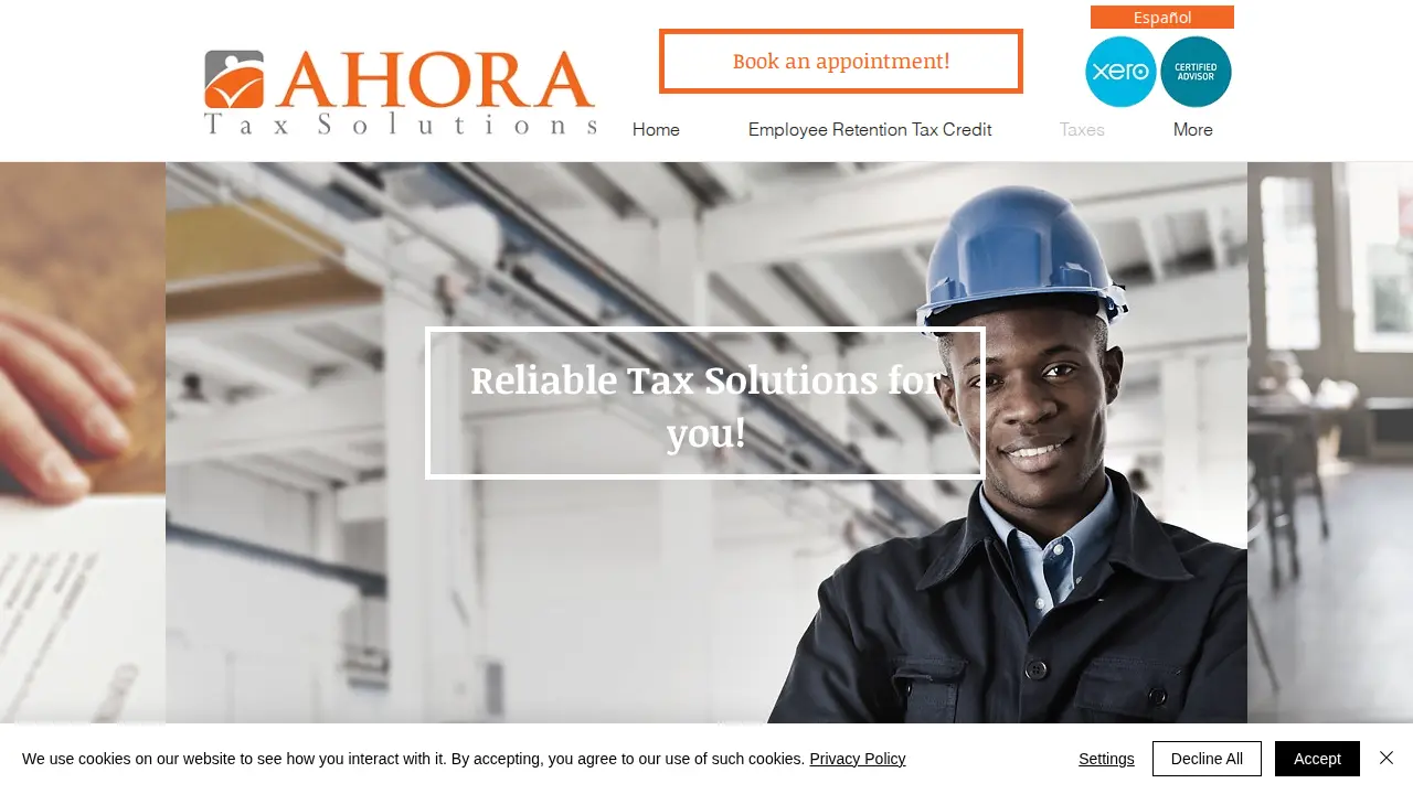 Ahora Tax Solutions page