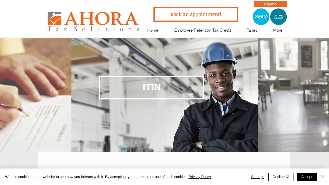 Ahora Tax Solutions page
