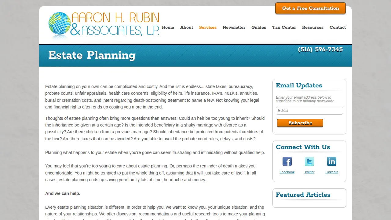 Aaron H. Rubin & Associates page
