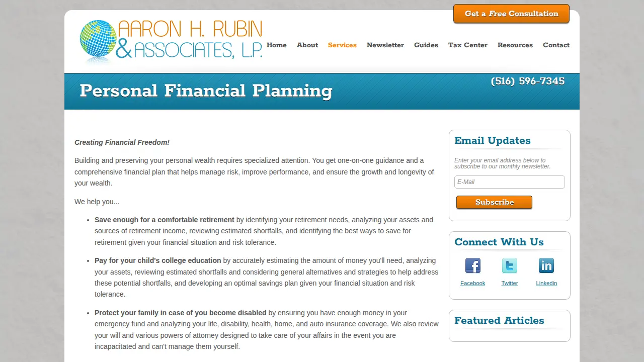 Aaron H. Rubin & Associates page