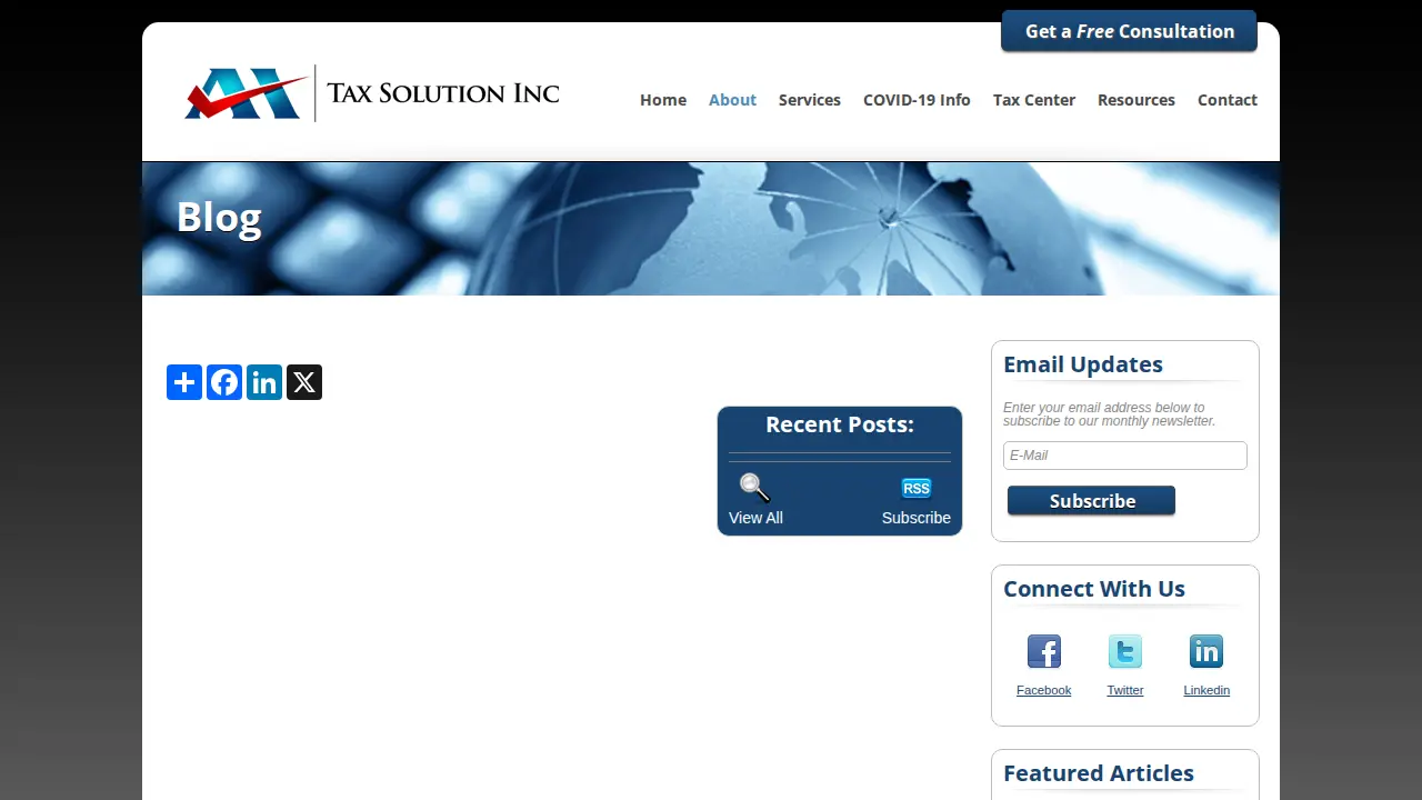 A H Tax Solution Inc page