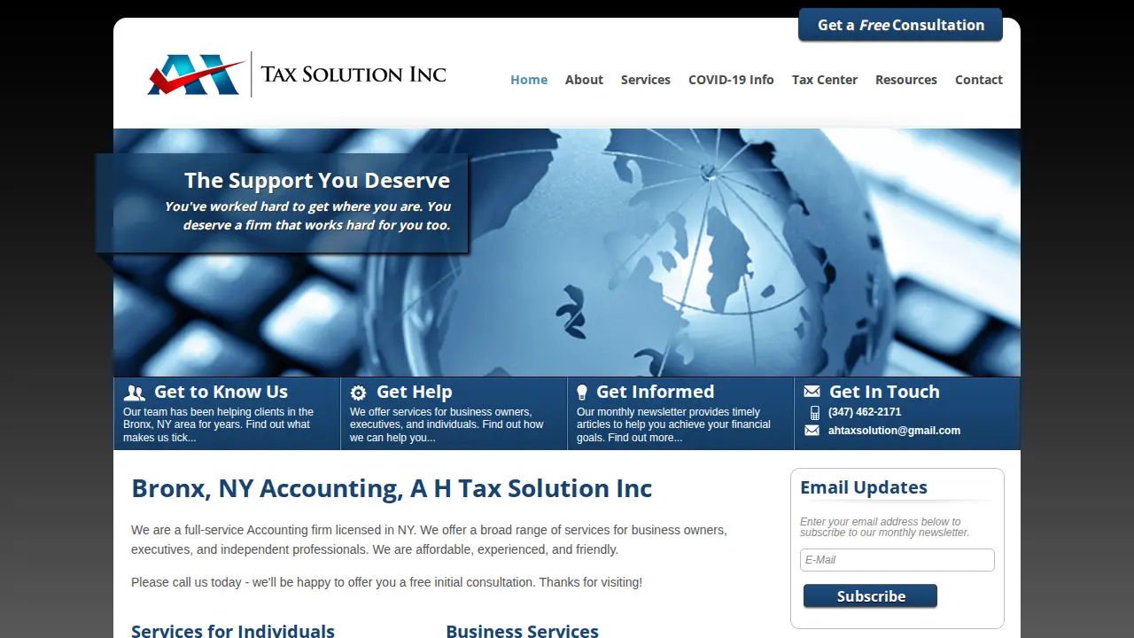 A H Tax Solution Inc page