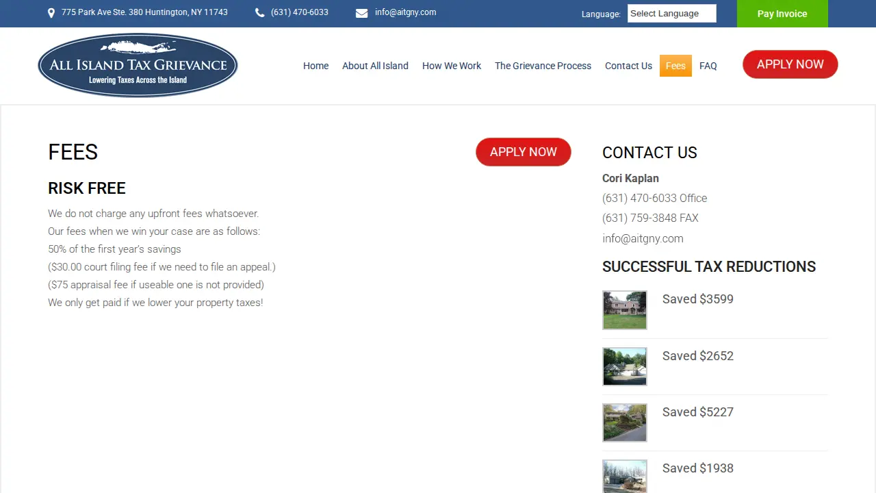 All Island Tax Grievance page