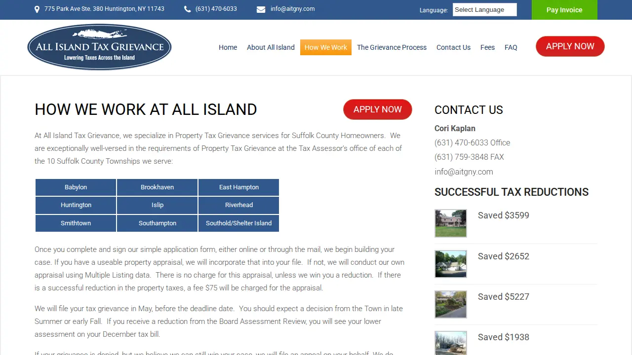All Island Tax Grievance page