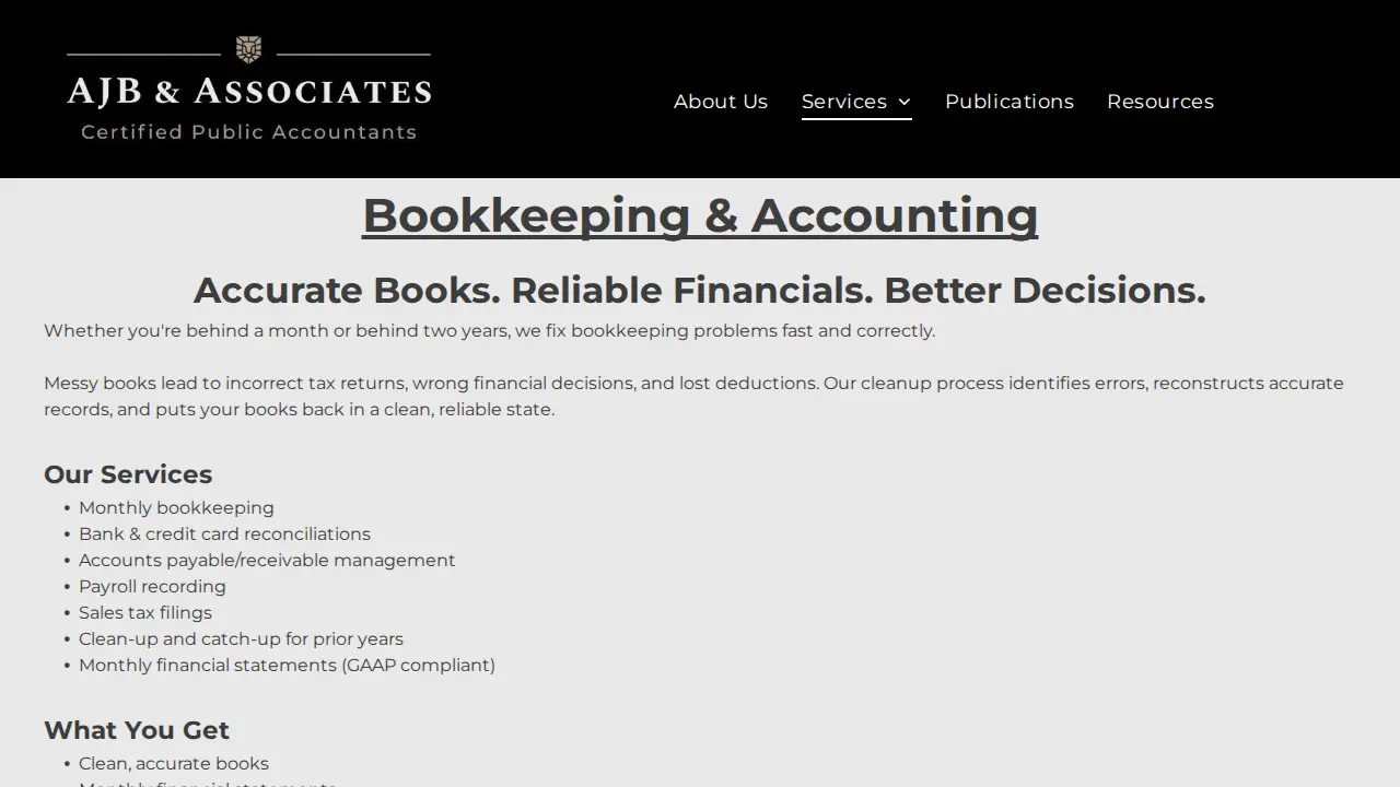 AJB & Associates page