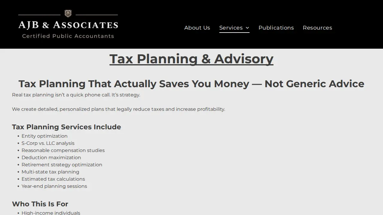 AJB & Associates page