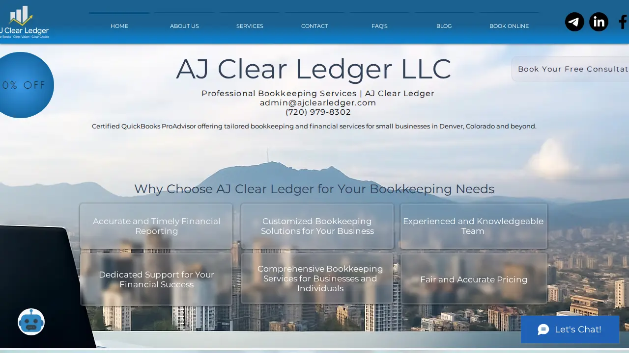 AJ Clear Ledger website