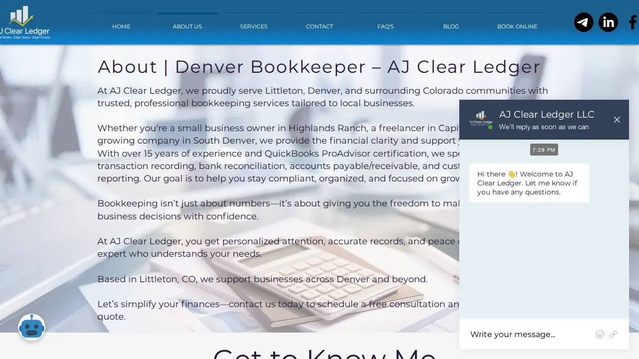 AJ Clear Ledger page