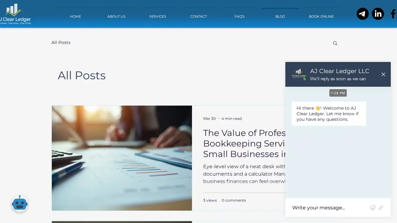 AJ Clear Ledger page