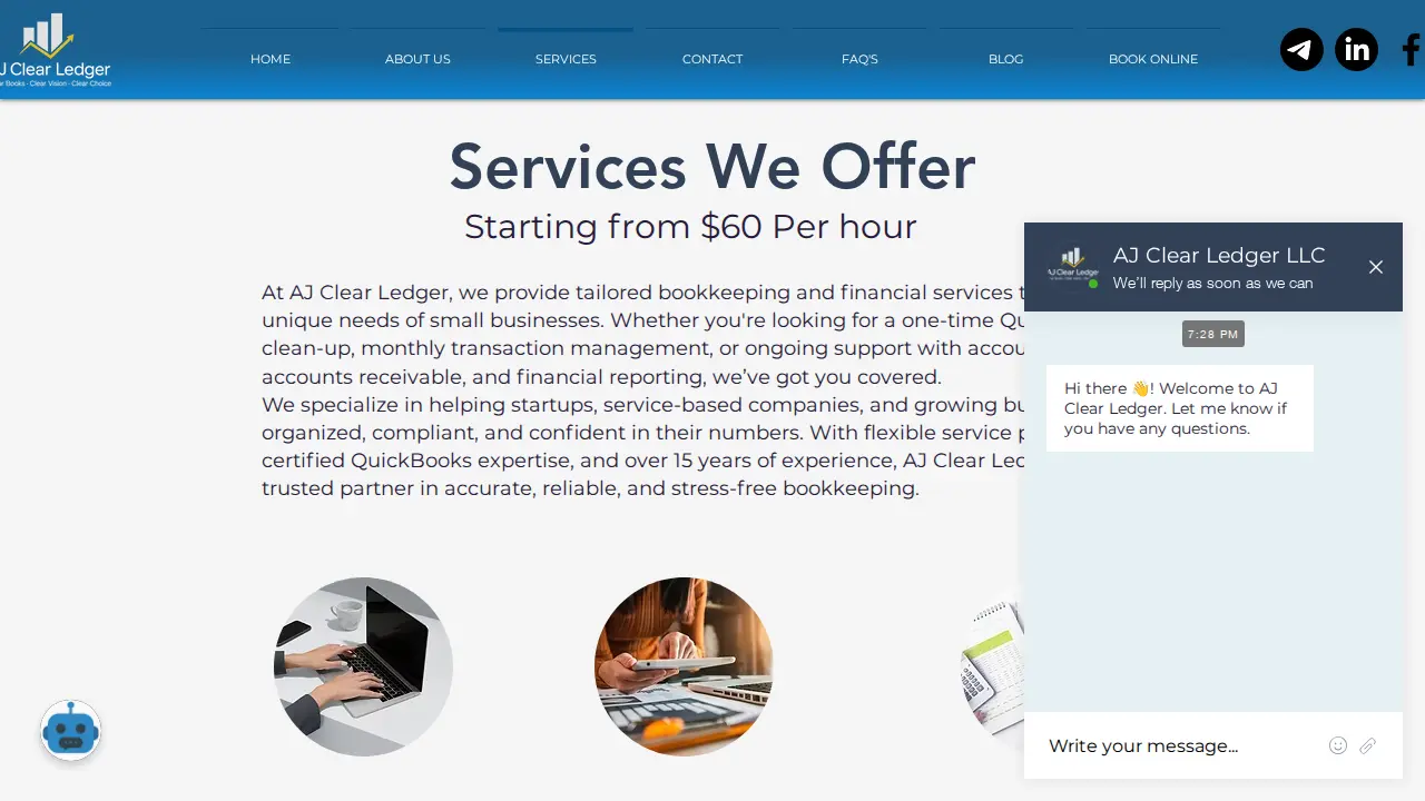 AJ Clear Ledger page