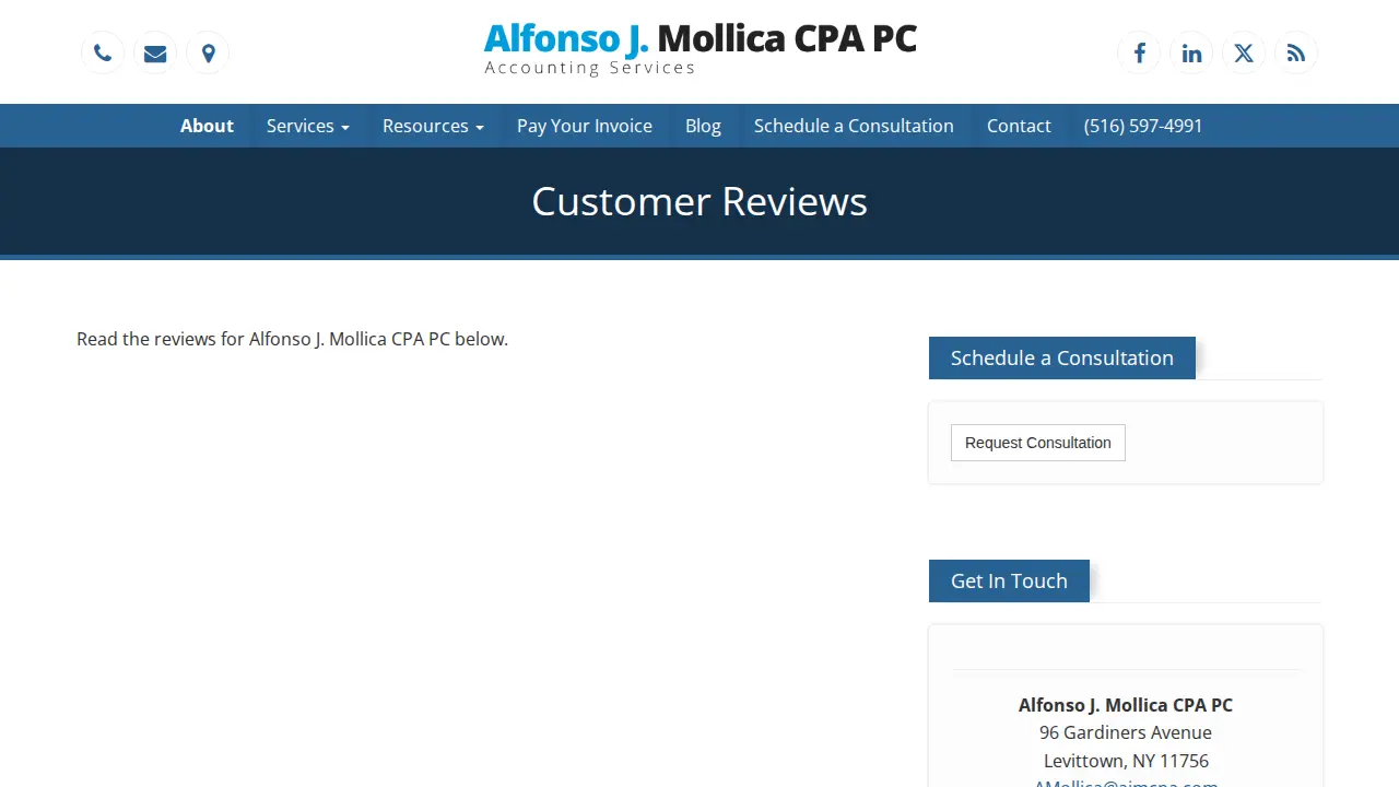 Alfonso J. Mollica CPA, PC page