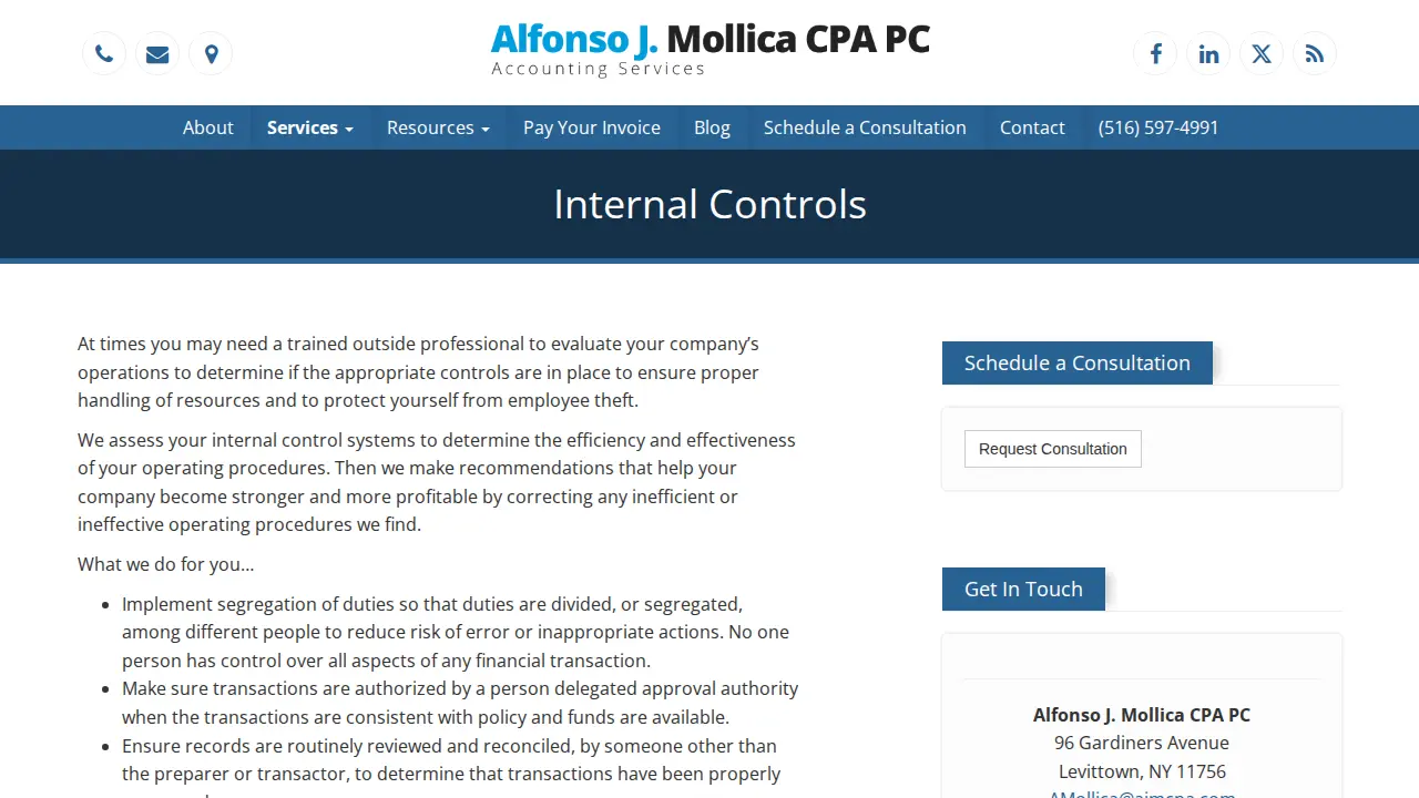 Alfonso J. Mollica CPA, PC page