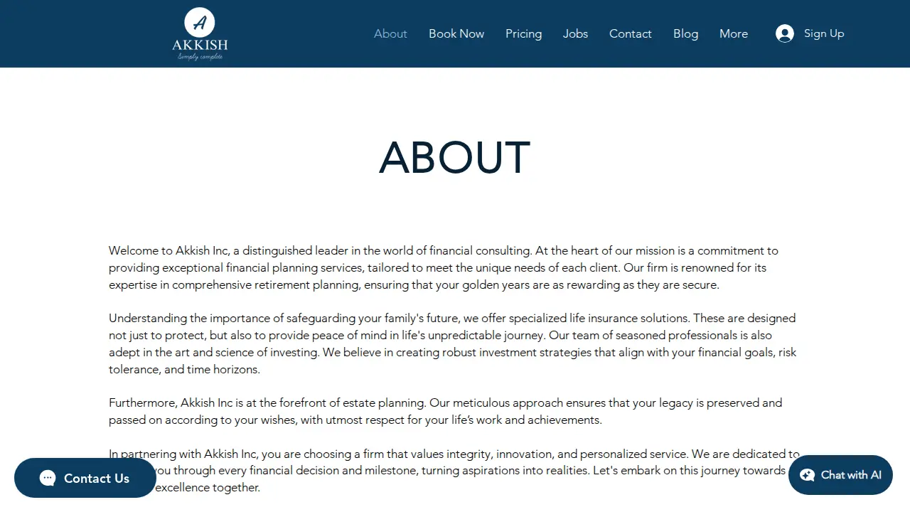 Akkish Inc page