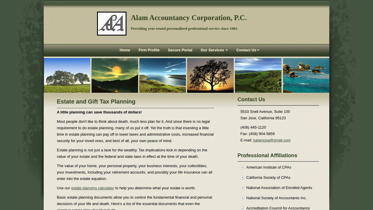 Alam Accountancy Corporation, PC page