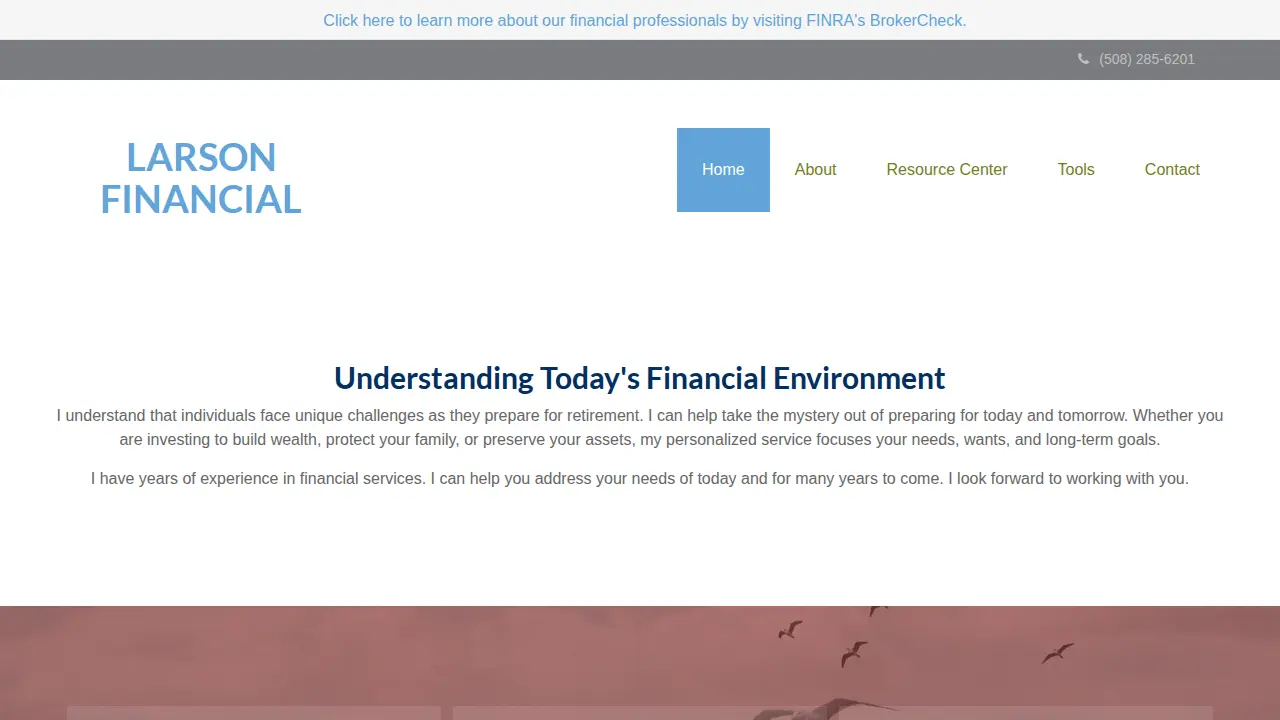 Larson Financial page